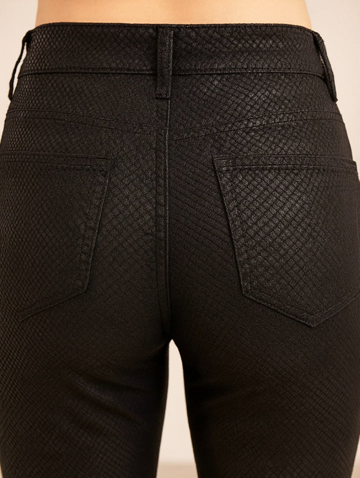SNAKE LEATHER LOOK PANTS