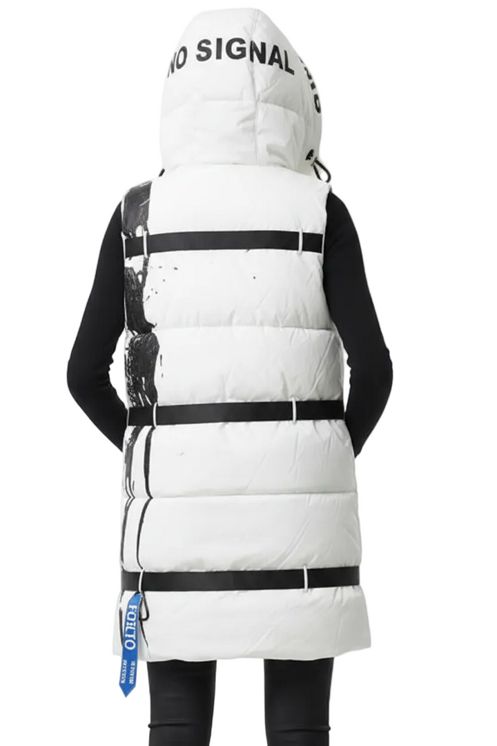 Graffiti Hooded Puffer Vest by Seven Seventy