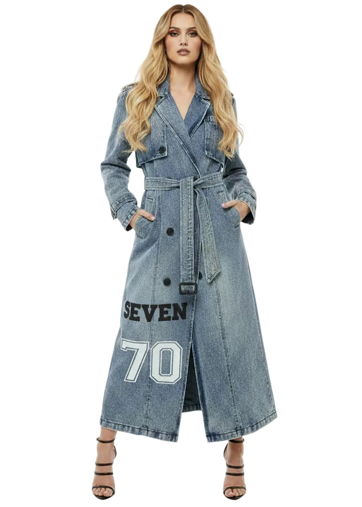 Denim Trench Coat by Seven Seventy