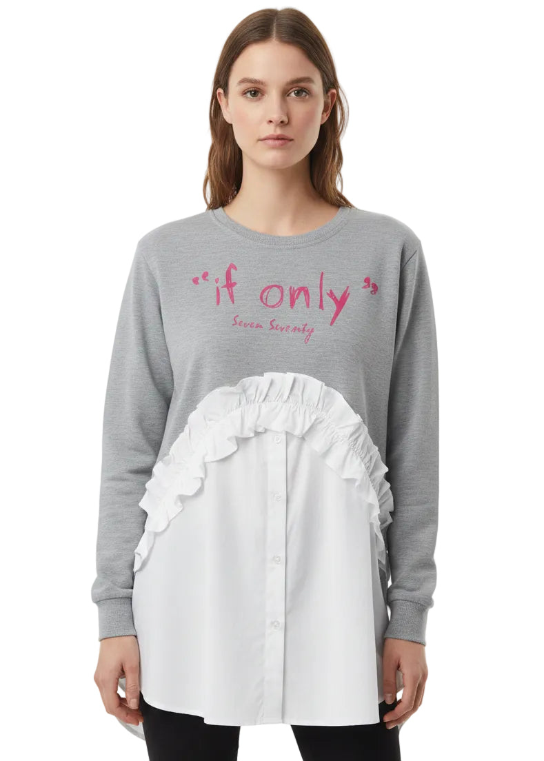 Ruffle Fusion Sweatshirt by Seven Seventy