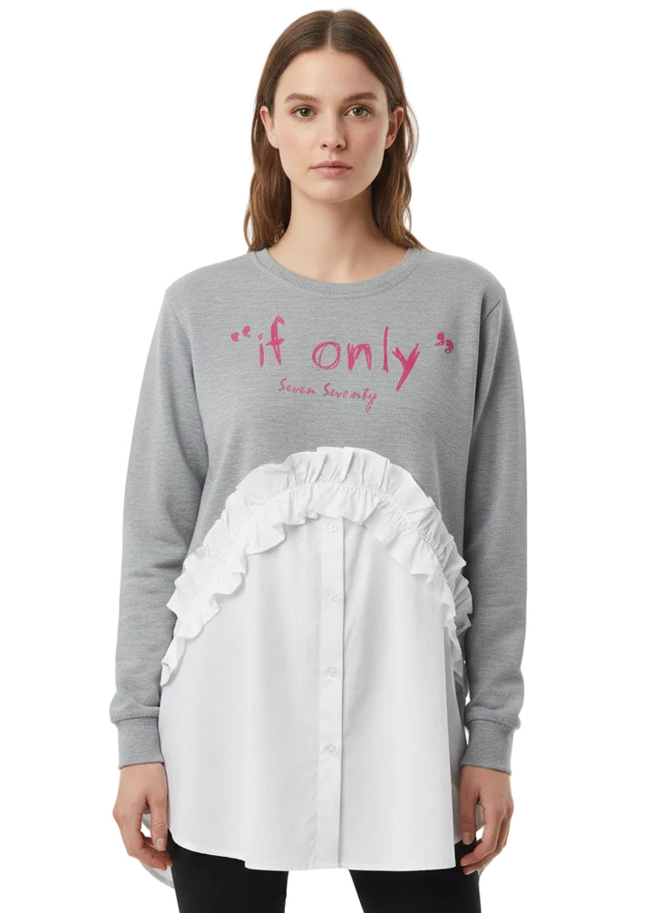 Ruffle Fusion Sweatshirt by Seven Seventy