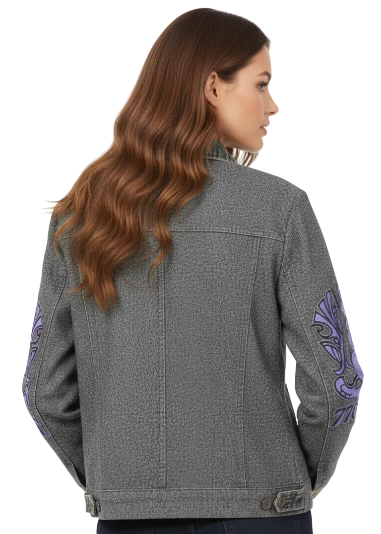 Metro Mix Denim Cardigan by Seven Seventy