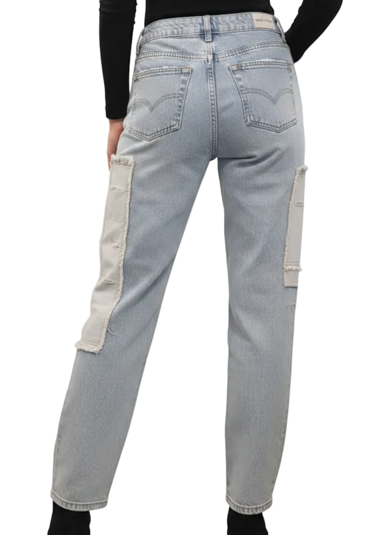 Patchwork Wide Leg Jeans by Seven Seventy