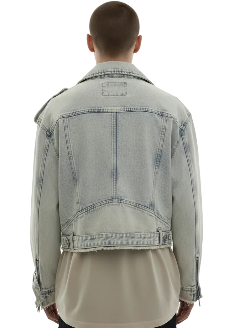 Vintage Moto Denim Jacket by Seven Seventy