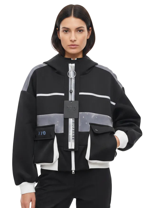 Contrast Bomber Jacket by Seven Seventy