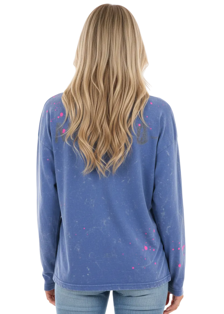 Distressed Long Sleeve Top by Seven Seventy