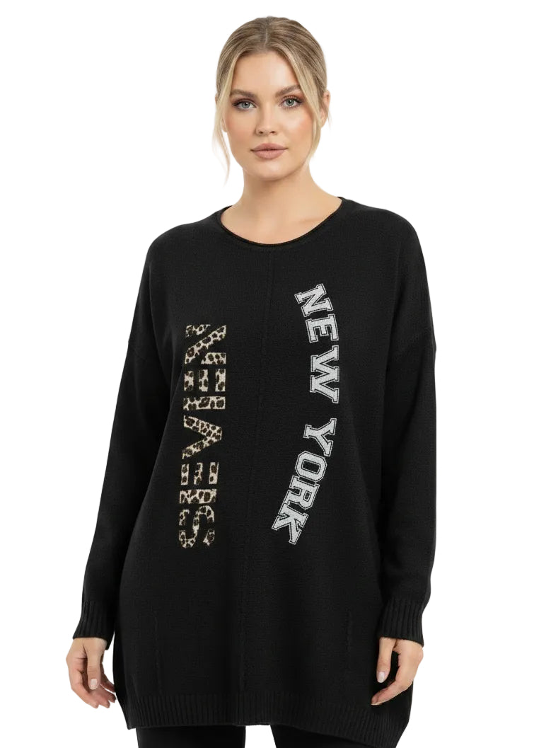 New York Graphic Knit Sweater by Seven Seventy