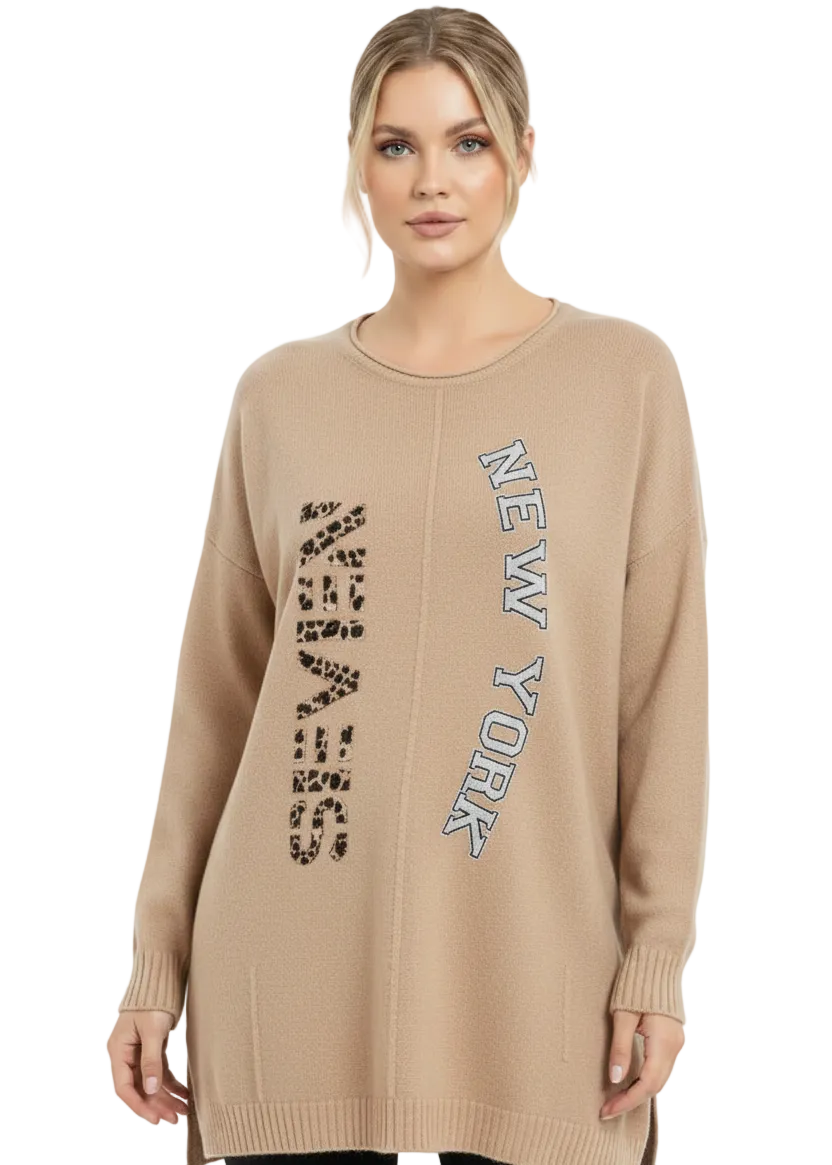 New York Graphic Knit Sweater by Seven Seventy