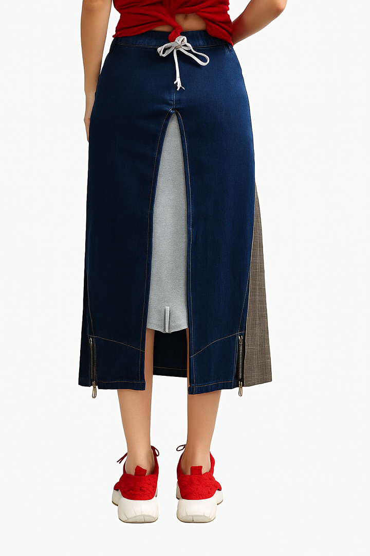 STONE WASHED DENIM SKIRT