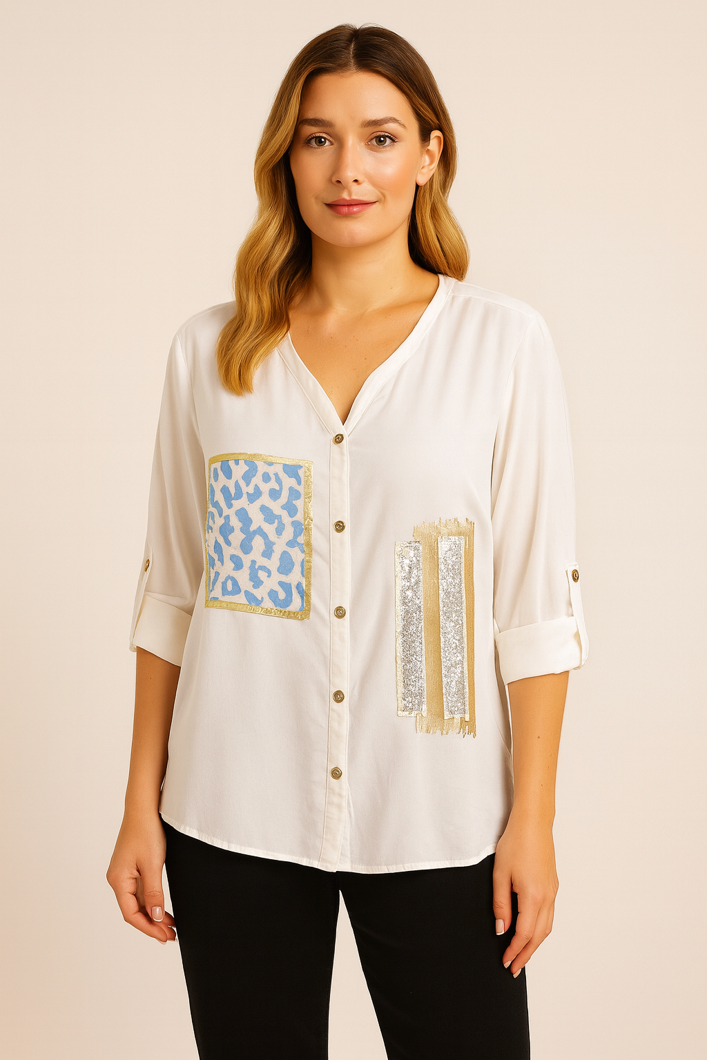 LEOPARD SEQUIN SHIRT