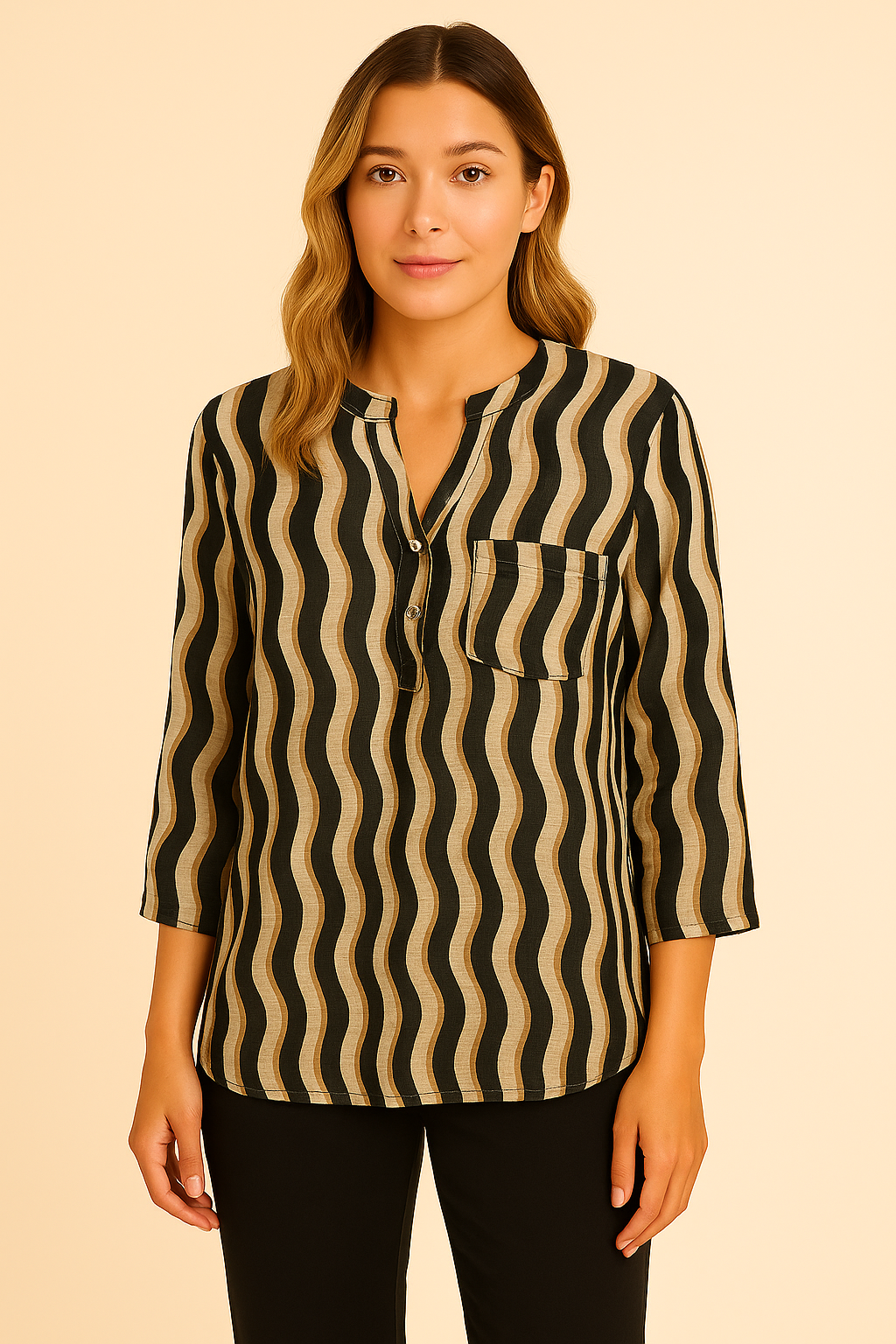 STRIPED SEQUIN SHIRT