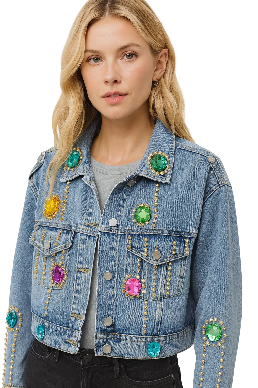JEWEL JEANS JACKET BY RUNWAY SECRETS