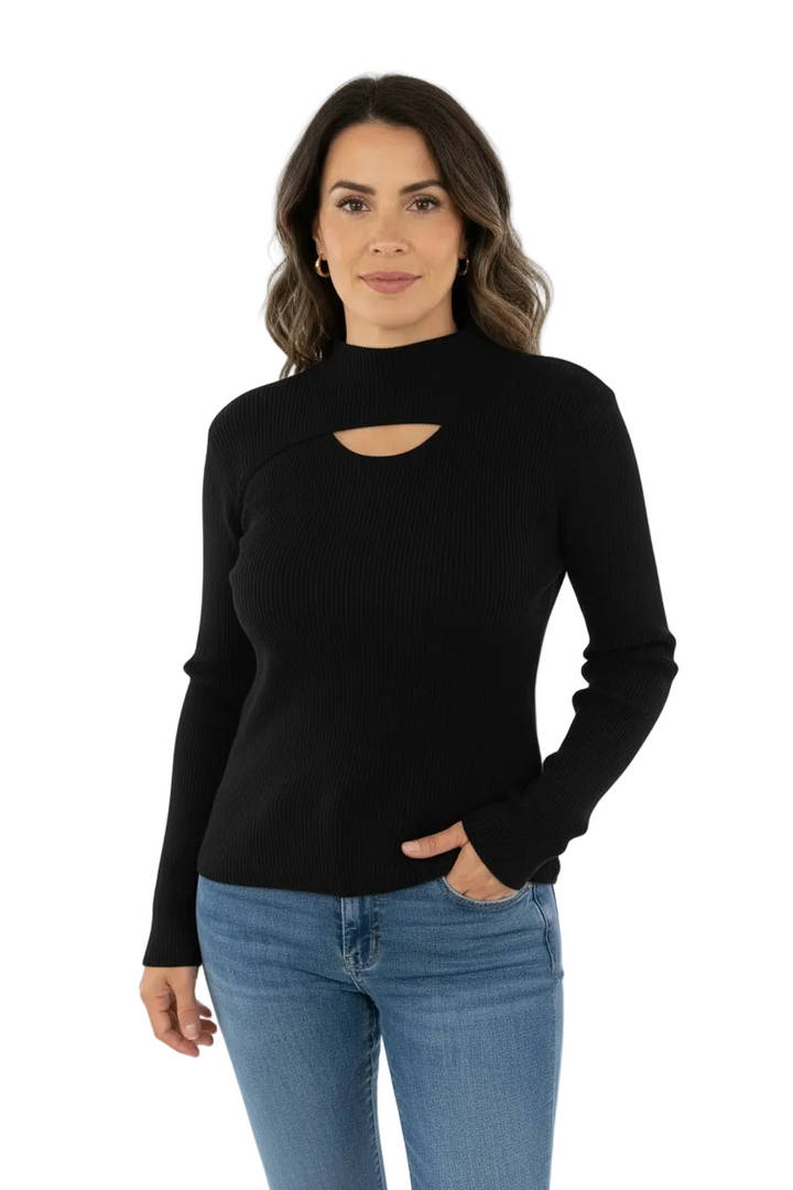 RIBBED TURTLE NECK KNIT BY SAMBARA