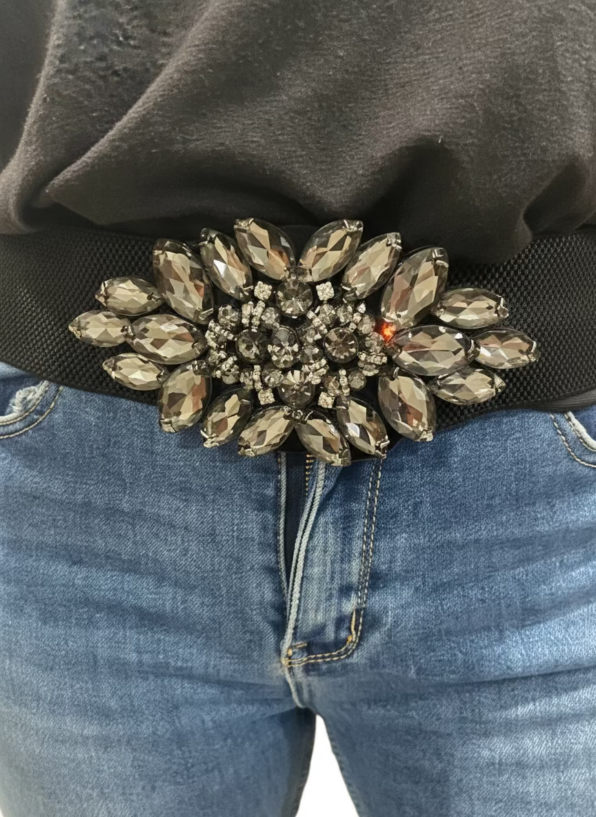 Embellished Stretch Waist Belt BY RUNWAY SECRETS