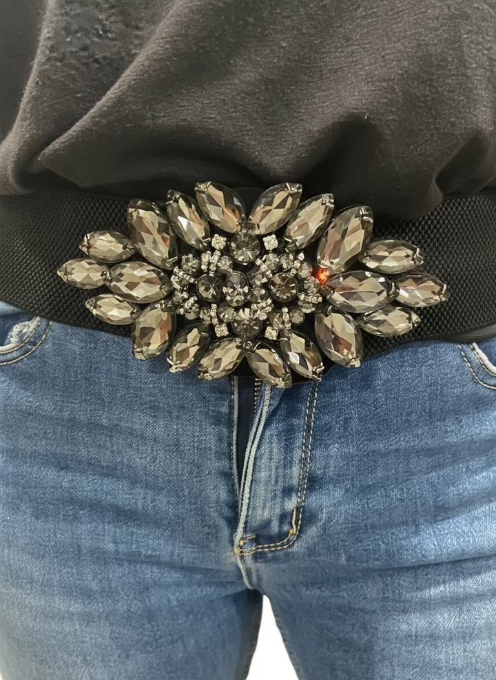 Embellished Stretch Waist Belt BY RUNWAY SECRETS