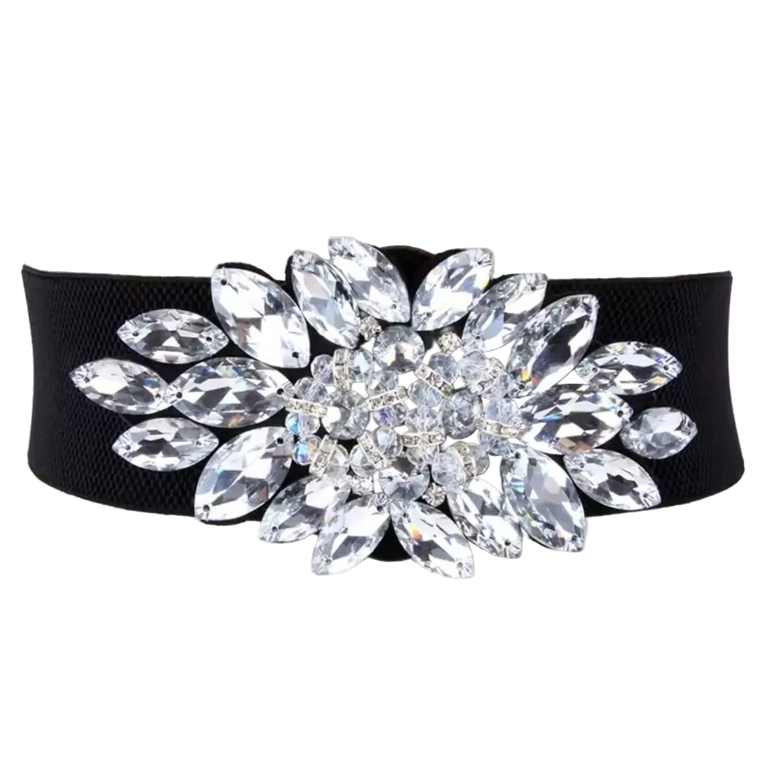 Embellished Stretch Waist Belt BY RUNWAY SECRETS