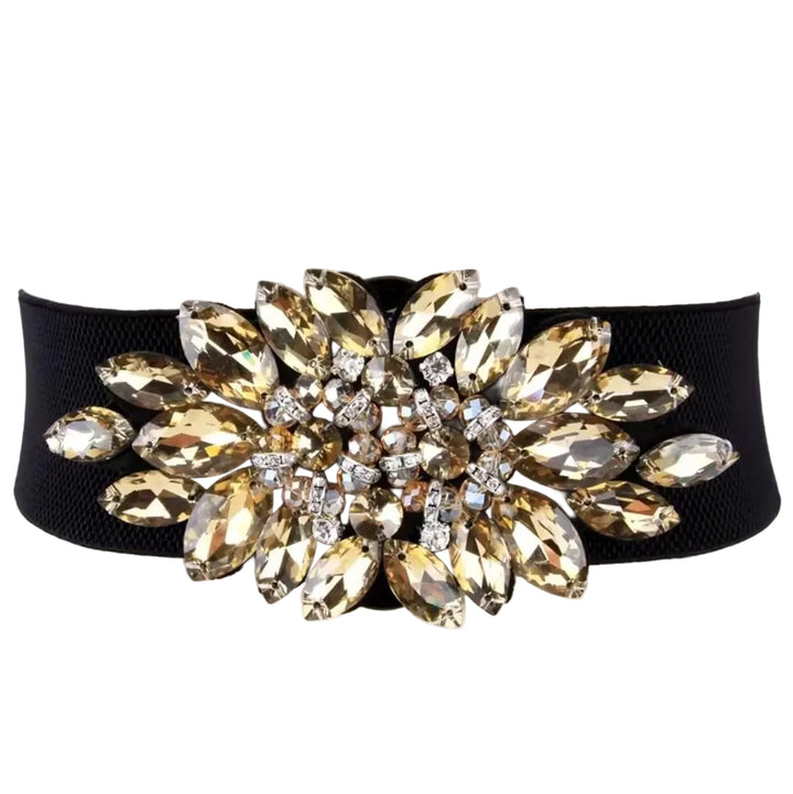 Embellished Stretch Waist Belt BY RUNWAY SECRETS