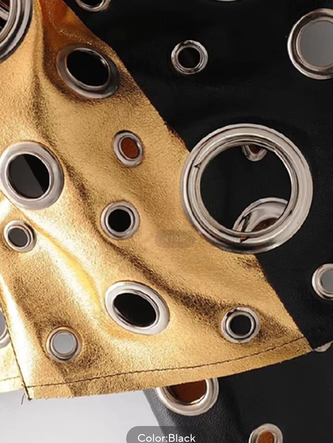 Eyelet Detail Faux Leather Jacket