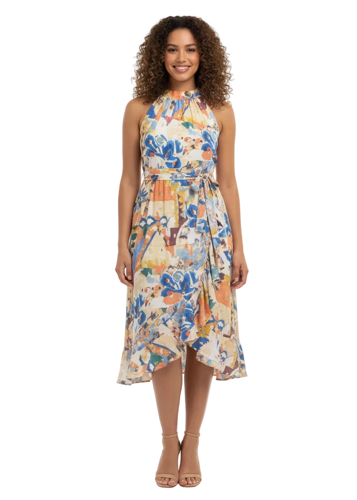 HALTER TIE WAIST MAXI DRESS BY CINDY & SAMI