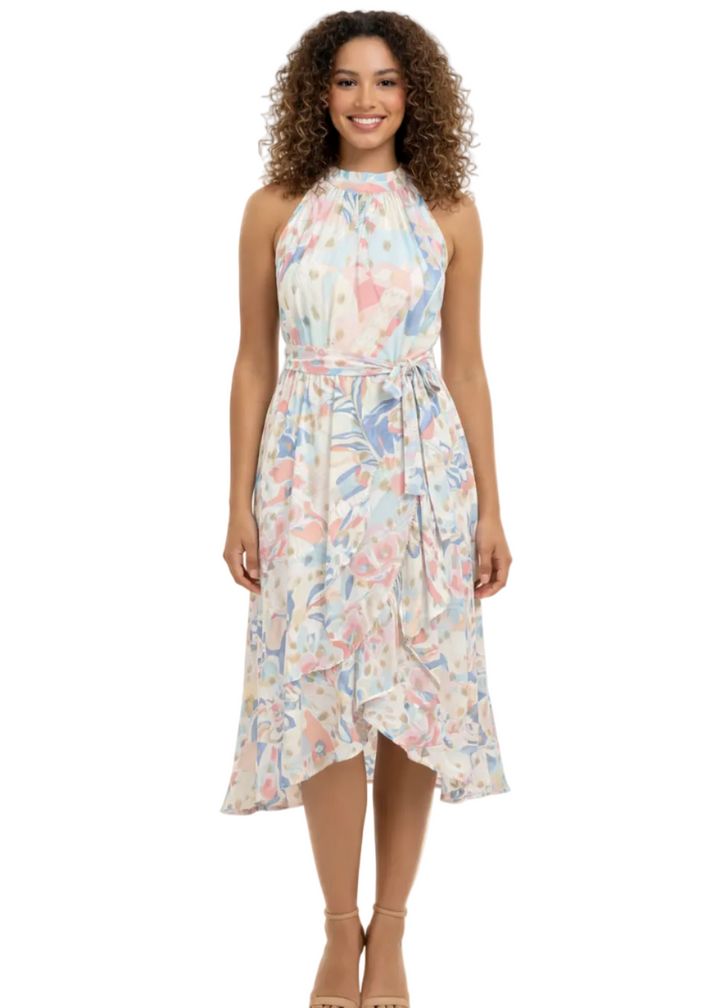 HALTER TIE WAIST MAXI DRESS BY CINDY & SAMI