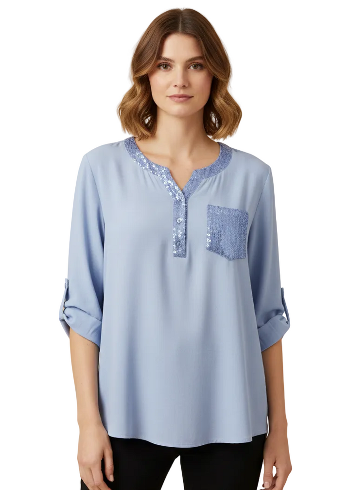 SEQUIN POCKET RELAXED SHIRT BY SAMBARA