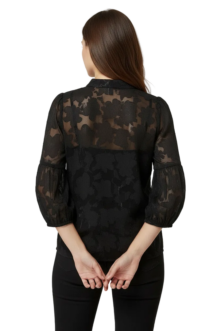 MIDNIGHT BLOOM SHEER TOP BY SAMBARA