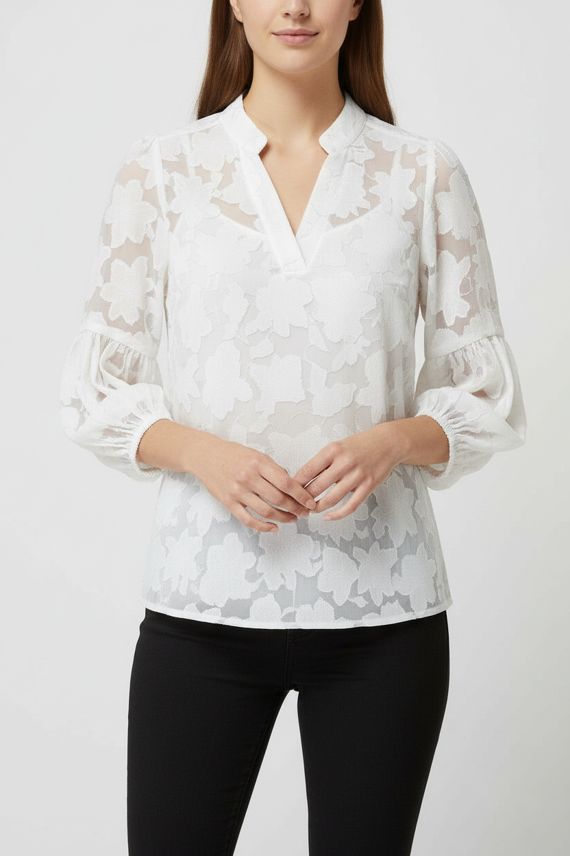 MIDNIGHT BLOOM SHEER TOP BY SAMBARA