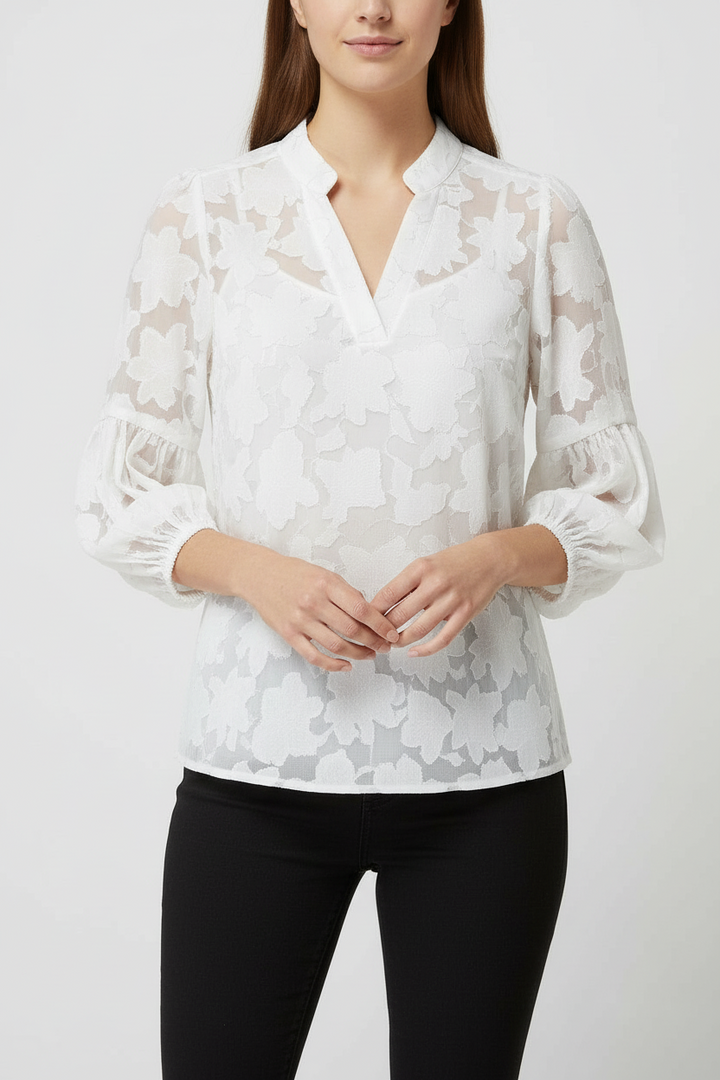 MIDNIGHT BLOOM SHEER TOP BY SAMBARA