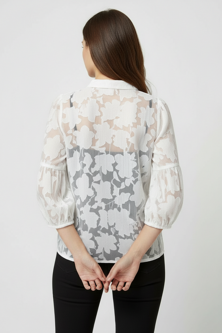 MIDNIGHT BLOOM SHEER TOP BY SAMBARA
