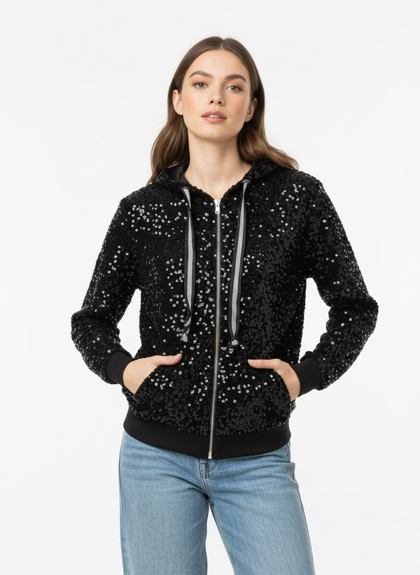 SPARKLE ZIP HOODIE