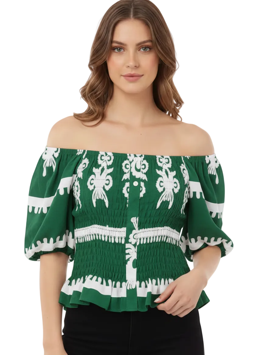 ETHNIC PRINT CROP TOP