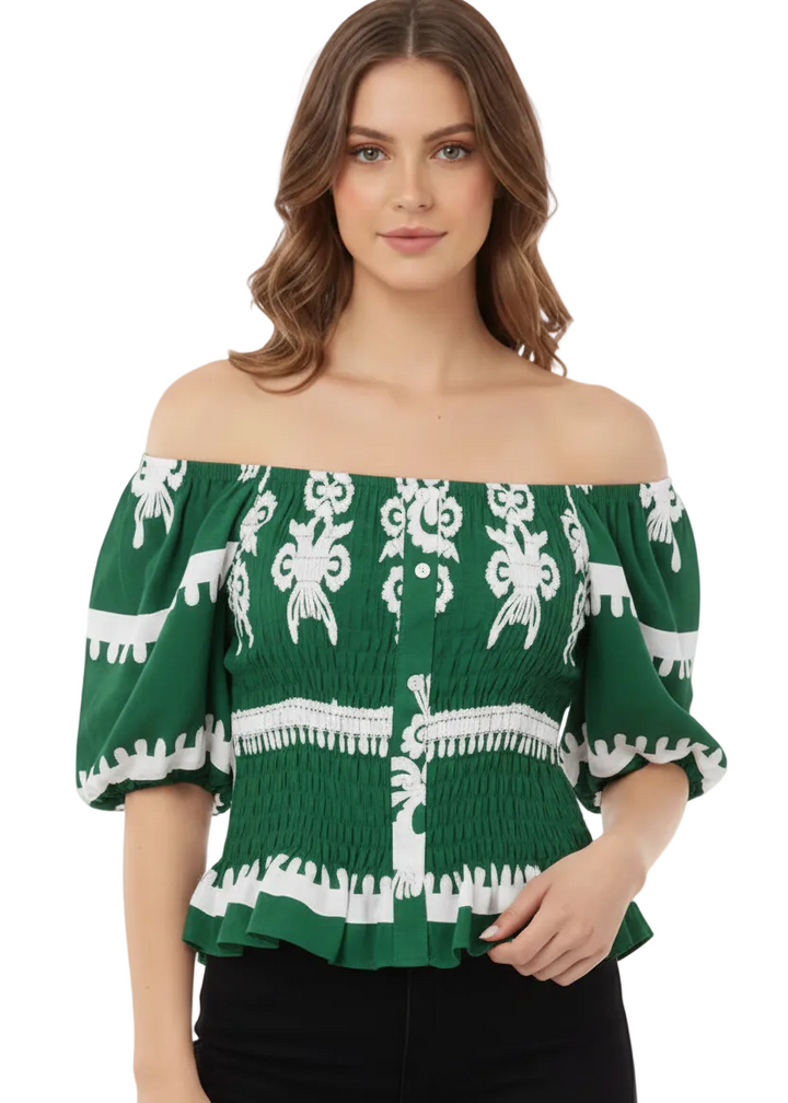 ETHNIC PRINT CROP TOP