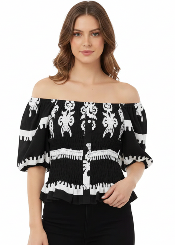 ETHNIC PRINT CROP TOP