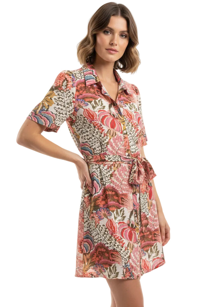 FLORAL WRAP MINI DRESS BY CINDY & SAM
