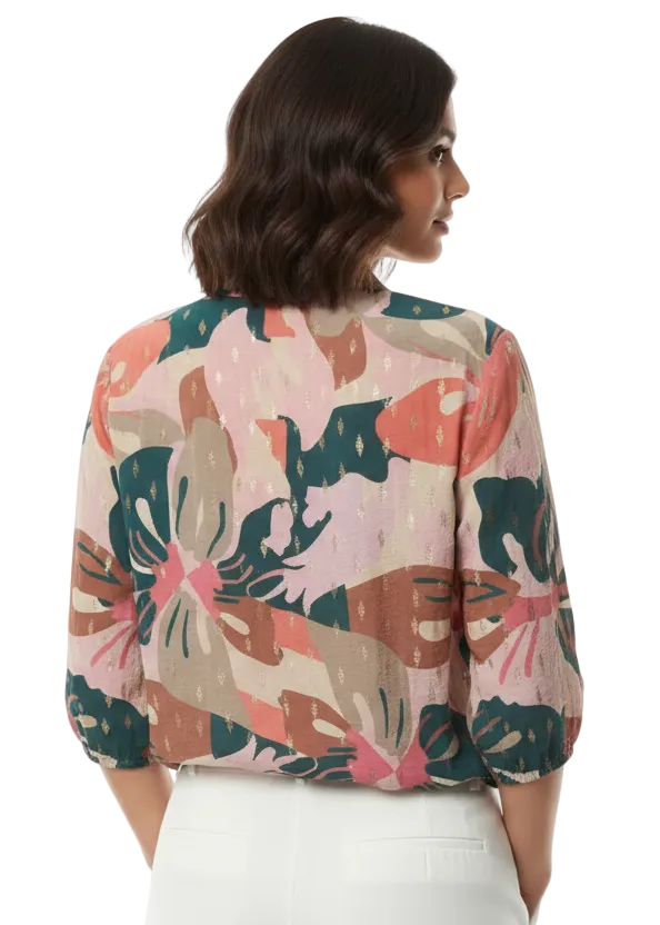 BOTANICAL GOLD DETAIL BLOUSE BY SAMBARA