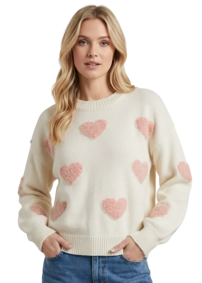 Blush Heart Knit Jumper by Sambara