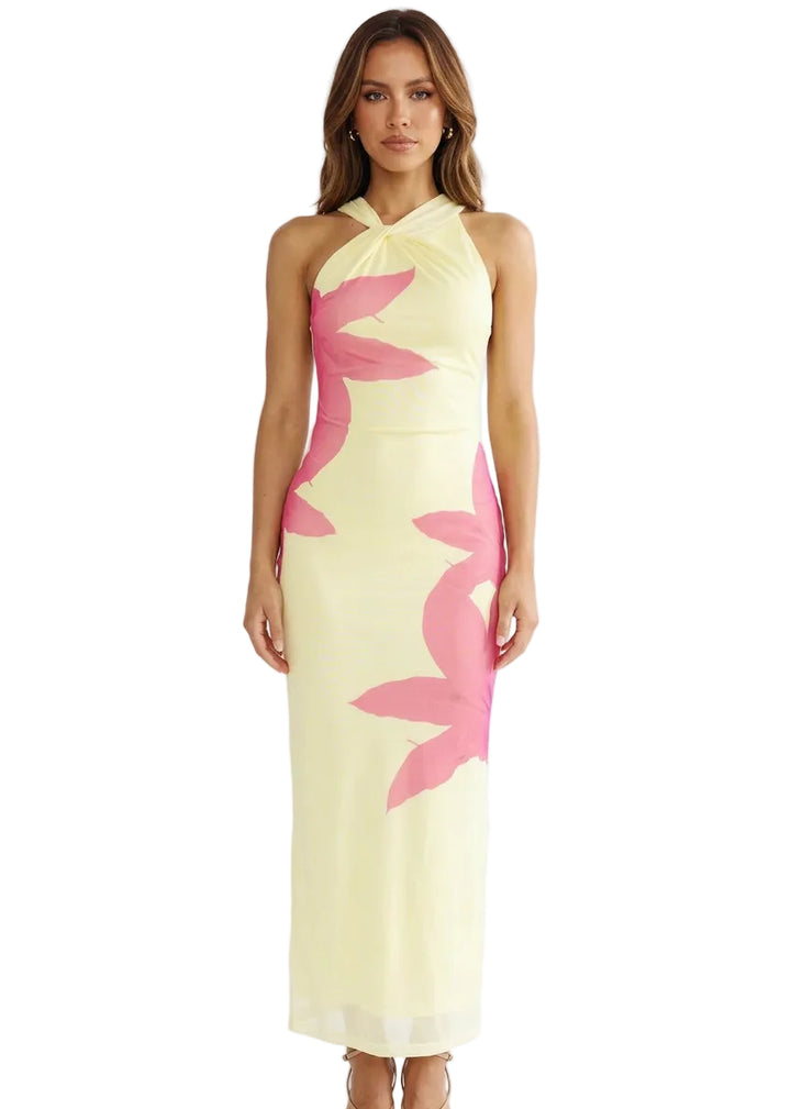 Orlienne Asymmetric Floral Maxi Dress By SASHA