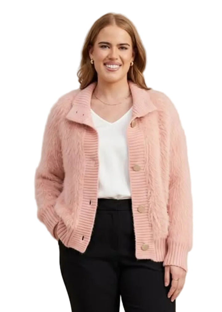 GOLD BUTTONED FUR CARDI
