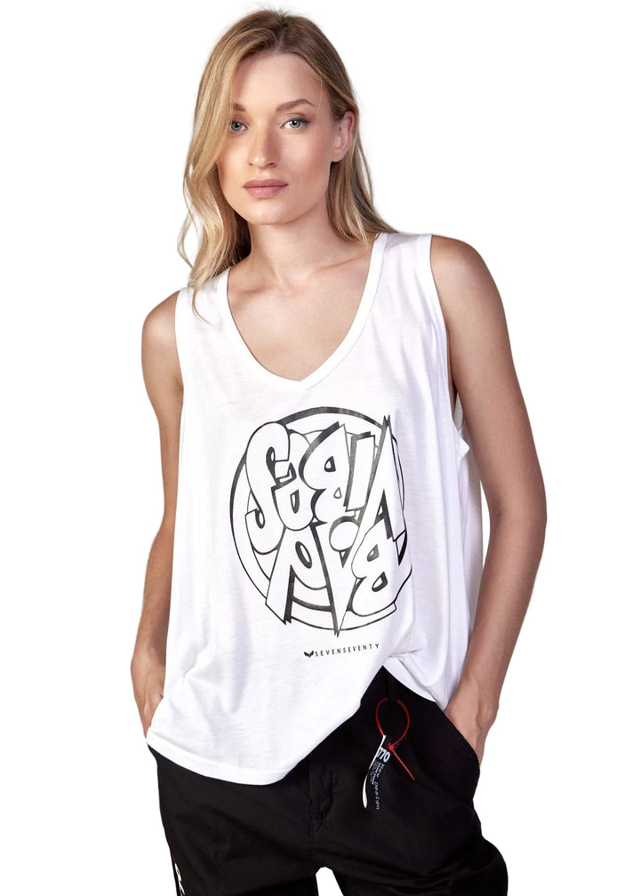BAD VIBES SLEEVLESS TEE BY SEVEN SEVENTY