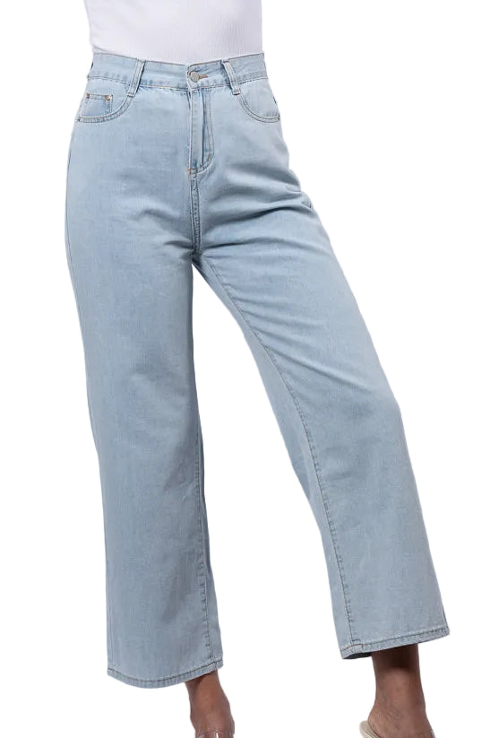 blue High waisted flare denim |  Runway Secrets