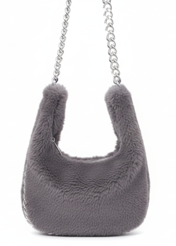 Shearling chain bag | EBONY CHAIN BAG BY INDIJO