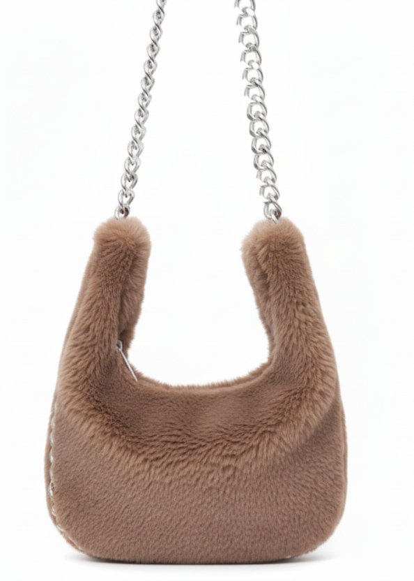 Shearling chain bag | EBONY CHAIN BAG BY INDIJO