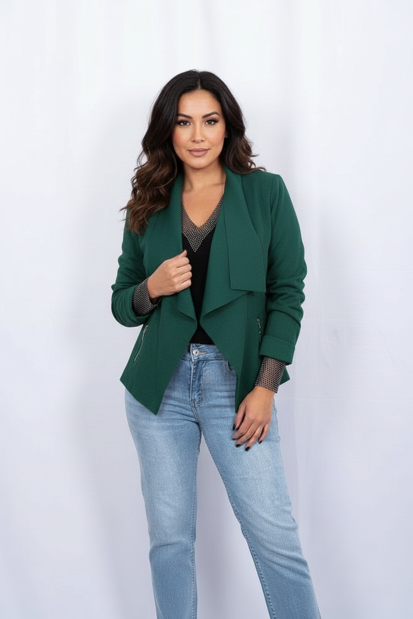 Faux suede cardigan | WATERFALL SHORT CARDI BY SAMBARA