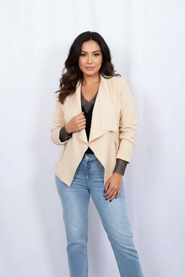 Faux suede cardigan | WATERFALL SHORT CARDI BY SAMBARA