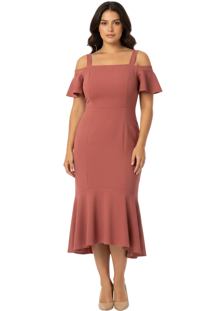 Midi bodycon dress ruffle bottom | Runway Secrets Midi bodycon dress ruffle bottom | Runway Secrets