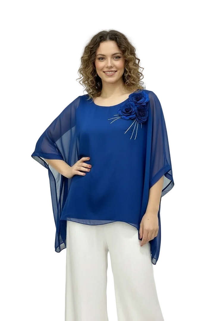 ROSE EMBELLISHED CHIFFON TOP BY SAMBARA