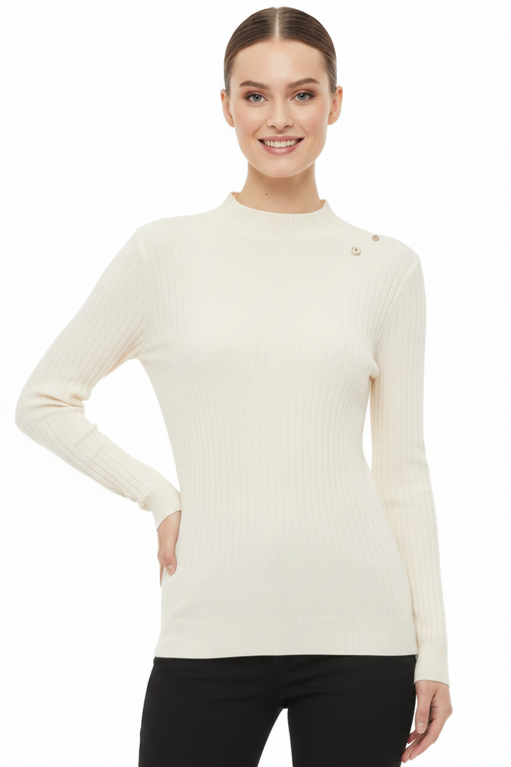 SPARKLE TEXTURED HIGH NECK KNIT TOP BY SAMBARA