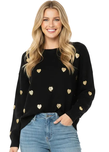 Golden Heart Sequin Knit By Sambara