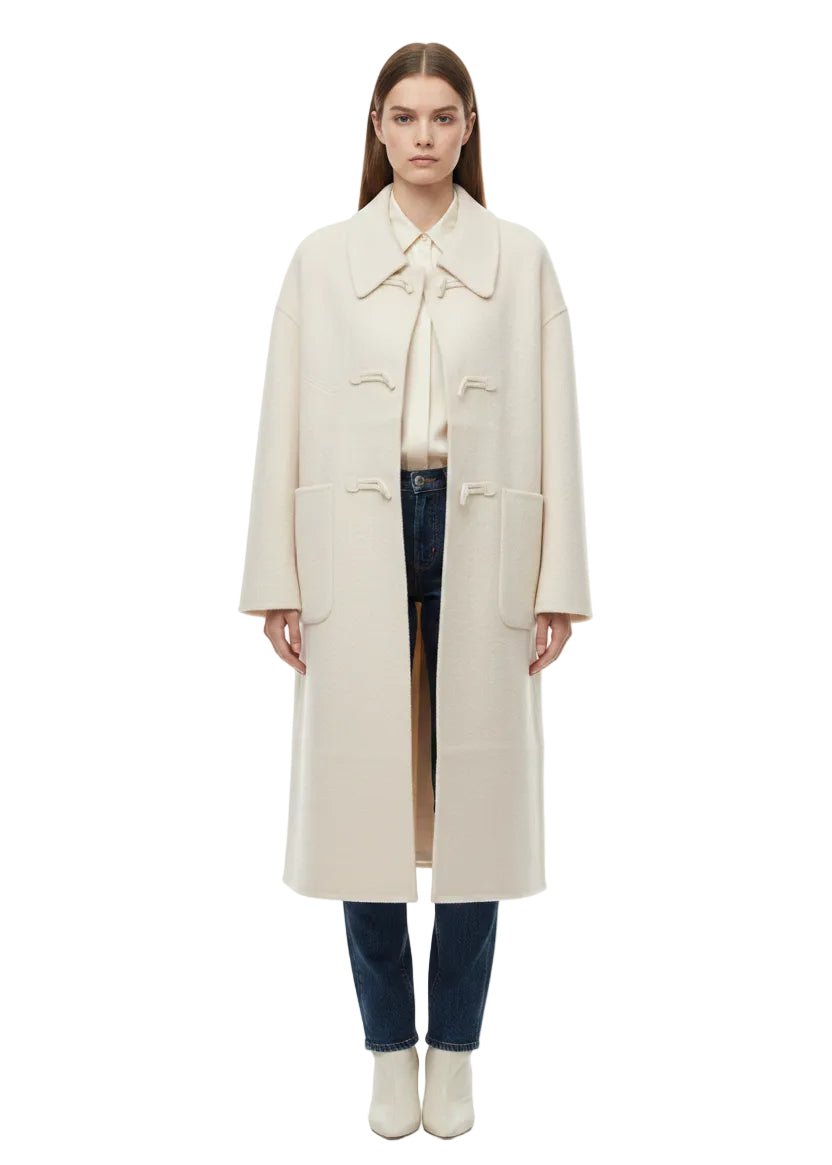 Longline Woolen Patch Pocket Coat By Sabena