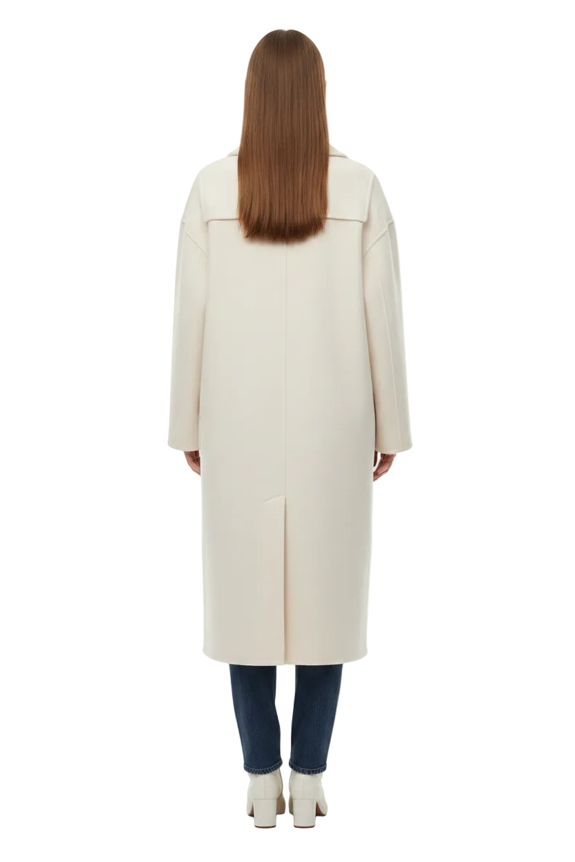 Longline Woolen Patch Pocket Coat By Sabena
